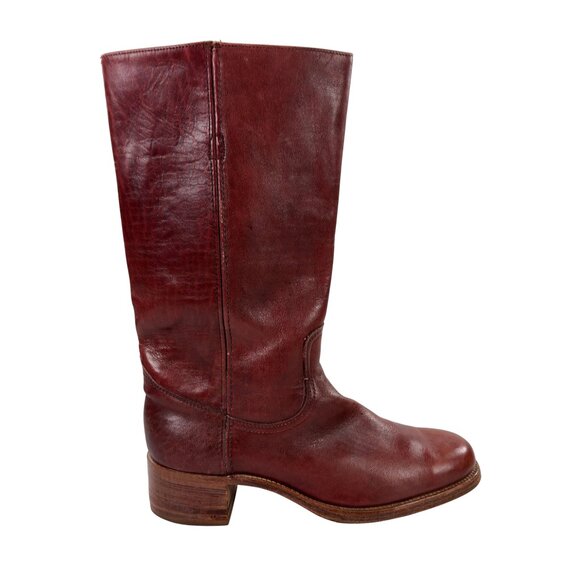 Vintage FRYE Campus Tall Leather Boots Mens Size 12 D Mahogany Made in USA - Picture 3 of 12